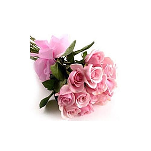 IVY Aura Flower Bouquet 12 Pink Roses, 1 pc Gilitine Paper