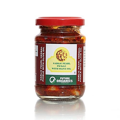 Buy Future Organics Pickle Garlic With Olive Oil 160 Gm Online At Best