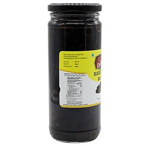 Entree Olives Sliced - Black, 440 g  Very Good Source of Vitamin E