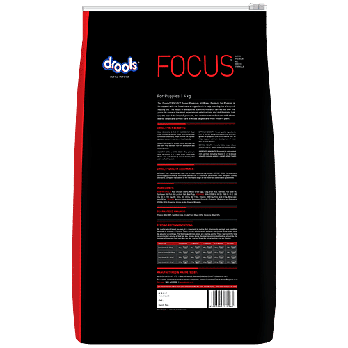 Drools Dog Food - Super Premium, Focus, Puppy, 4 kg  