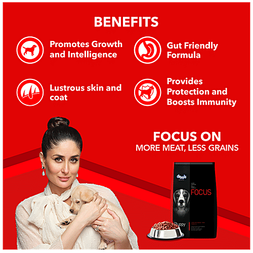 Drools Dog Food - Super Premium, Focus, Puppy, 4 kg  