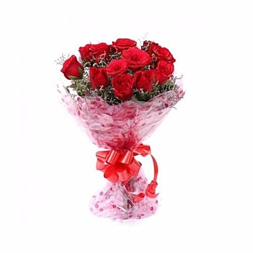 Buy Blooms & Bouquets Flower Bouquet 12 Charming Red Roses Online at