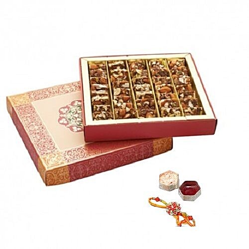 Buy Raksha Bandhan Store Celebration Assorted Sugar Free Mithai Gift Box With Rakhi, Roli