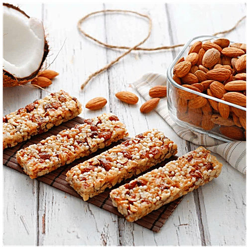 Fabbox Almond Health Bar - No Added Sugar, Weight Management, Healthy Snack, Vegan, 120 g  High Protein, Gluten Free, No Transfats