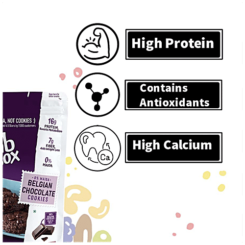 Fabbox Belgium Chocolate Cookies - Whole Wheat Flour, No Maida, Healthy Snack, Premium Quality, 220 g  High Protein, Fiber Rich, No Preservatives