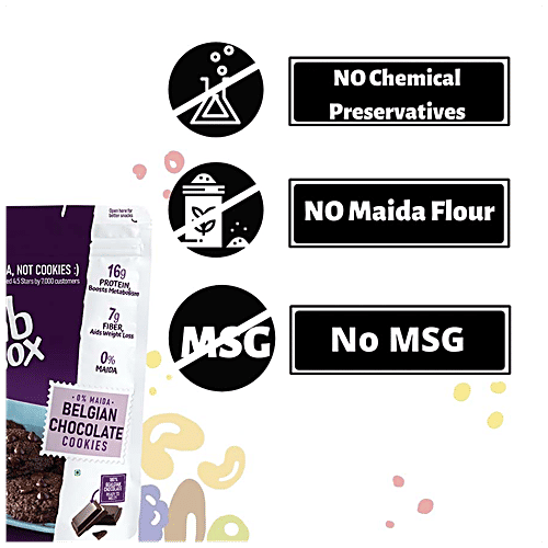 Fabbox Belgium Chocolate Cookies - Whole Wheat Flour, No Maida, Healthy Snack, Premium Quality, 220 g  High Protein, Fiber Rich, No Preservatives