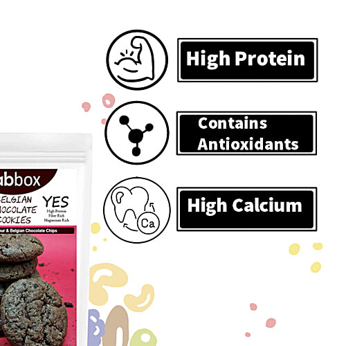 Fabbox Belgium Chocolate Cookies, 91 g  Whole Wheat Flour, No Maida