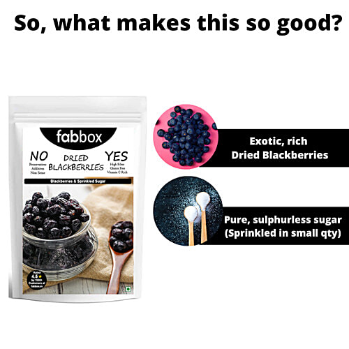 Fabbox Premium Blackberry - Dried, Whole, Sweet, Natural, Healthy Snack, Antioxidant Rich, 140 g  No Preservatives, High Fiber