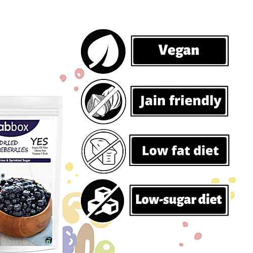 Fabbox Dried Blueberries, 70 g Pouch No Preservatives, Source of Fiber