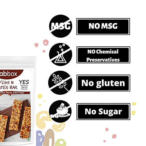 Fabbox Figs & Dates Health Bar - No Added Sugar, Vegan, Weight Management,Healthy Snack, 60 g  High Protein, Gluten Free, No Transfats