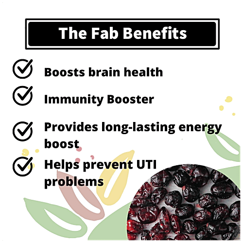 Fabbox Mixed Berries, 70 g Pouch Whole Dried Cranberry & Blackberry, Natural, Healthy Snack