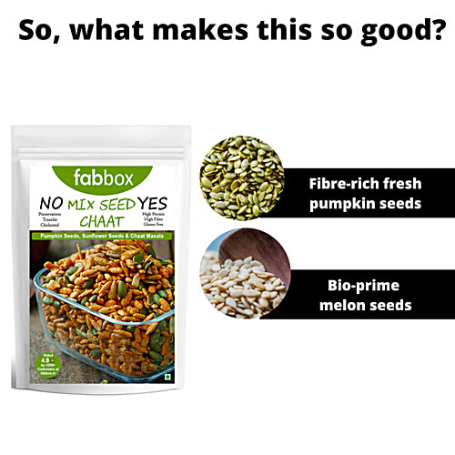 Fabbox Mixed Seed Chaat, 160 g Pouch Pumpkin, Sunflower, High Protein & Fibre, Gluten-Free,Vegan, Healthy Snack