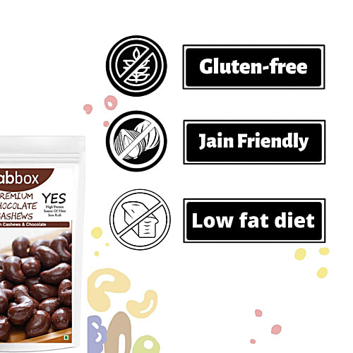 Fabbox Premium Chocolate Cashews - Whole Goan Kaju Dessert, Guilt-Free, Healthy Snack, 50 g