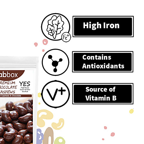 Fabbox Premium Chocolate Cashews - Whole Goan Kaju Dessert, Guilt-Free, Healthy Snack, 50 g