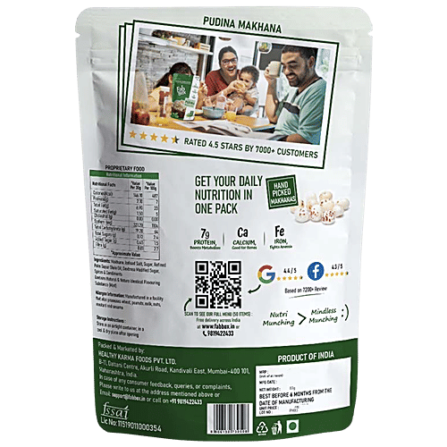 Fabbox Roasted Makhana - Pudina, Baked Foxnuts, Healthy Snack, For Weight Management, 83 g  No Preservatives, High protein