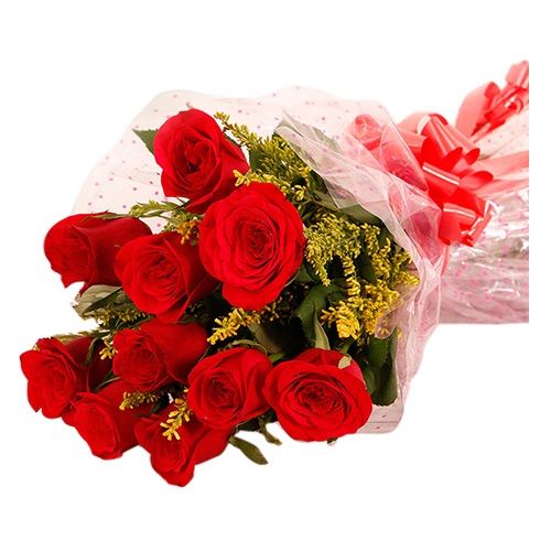 Buy Mothers Day Special By Blooms Bouquets Flower Bouquet 10 Charming Red  Roses 1 Pc Online at the Best Price of Rs 399 - bigbasket