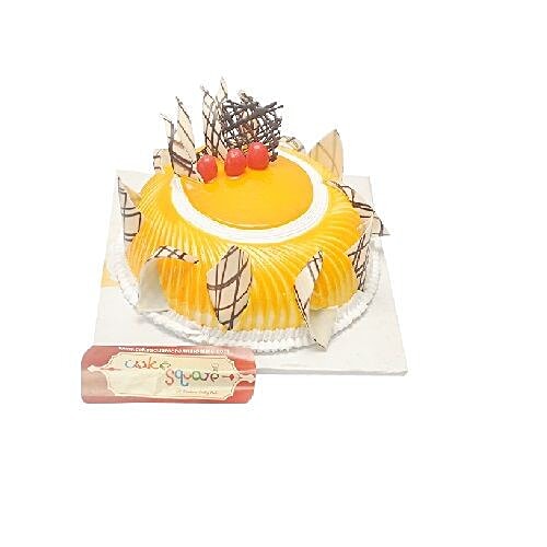 Cake Square Fresh Cakes - Mango, Eggless, 1 kg  