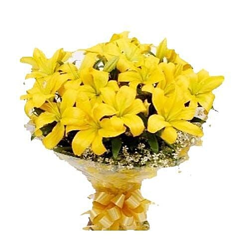 Buy blooms & bouquets, whitefield Flower Bouquet Grand Yellow Lily
