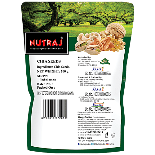 Nutraj Chia Seeds, 200 g  No Sugar, Trans Fat & Cholesterol