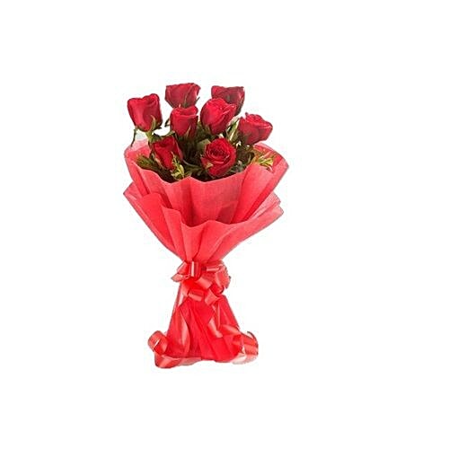Blooms & Bouquets Flower Bouquet - Delightful Red Roses 8, 1 pc  
