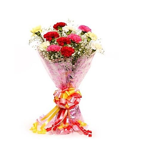 Buy Blooms & Bouquets Flower Bouquet Mixed Carnations 12 Online at