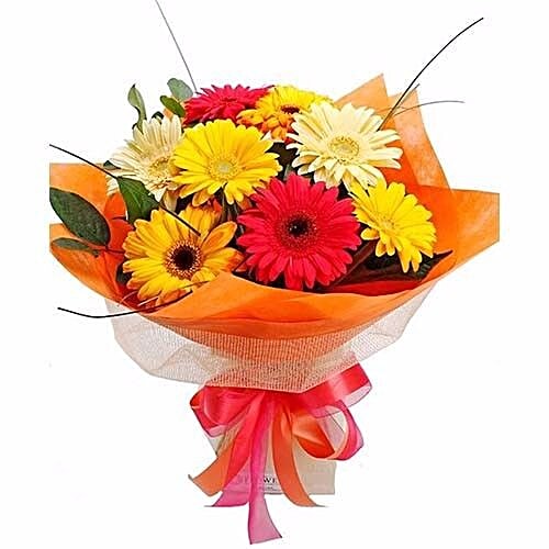Blooms & Bouquets, BB Flower Bouquet - 8 Delightful Mixed Gerberas, 1 pc  
