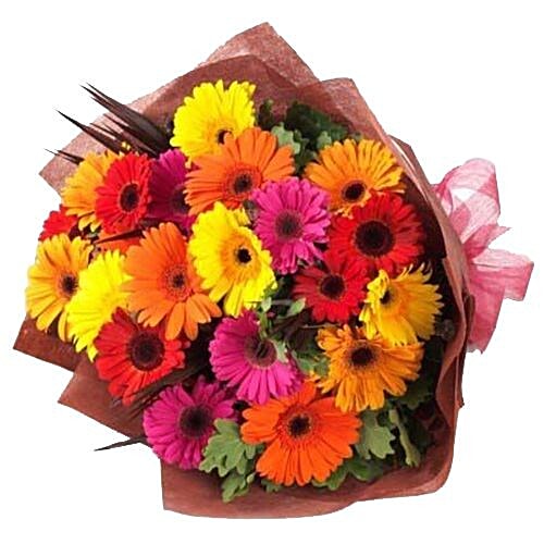 Blooms & Bouquets, BB Flower Bouquet - 24 Mixed Gerberas, 1 pc  