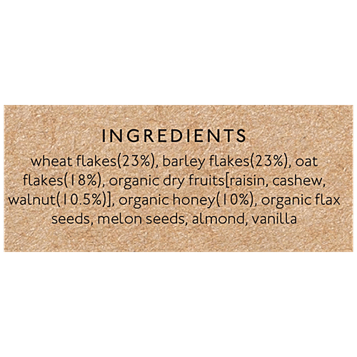 Nourish Organics Honey Crunch Muesli, 300 g  No Added Sugar, High Fibre