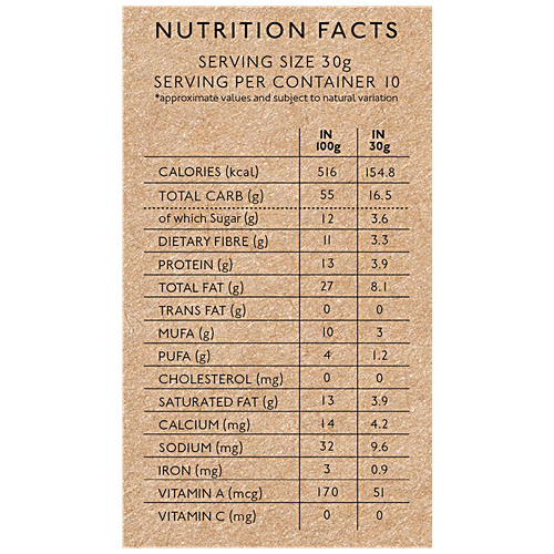 Nourish Organics Oats Granola - Rich In Protein & Fibre, Wheat Free, No Preservatives, 300 g  No Preservatives, Zero Trans Fat