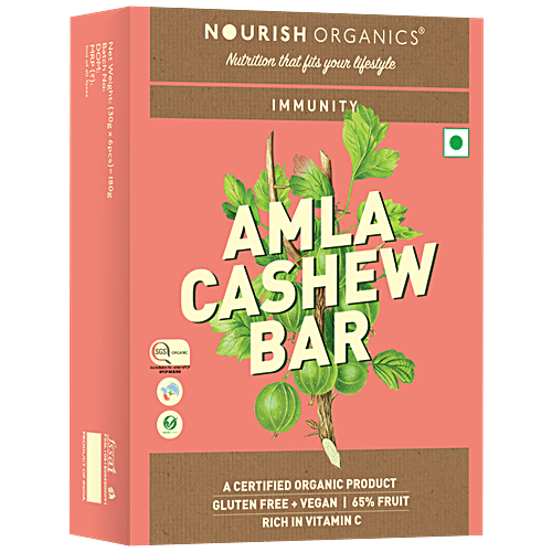 Buy Nourish Organics Immunity Amla Cashew Bar, Rich In Vitamin C