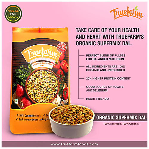 Truefarm Organic Super Mix Dal, 500 g Zero Toxins & Chemicals