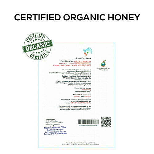 Sanatan Organic Shivalik Forest Honey, 250 g Bottle Raw & Unprocessed, Support Helps Slimming And Weight Loss