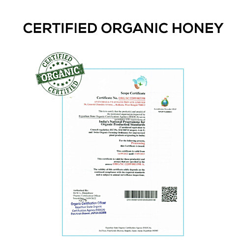 Sanatan Organic Eucalyptus Honey, 250 g Bottle Raw & Unprocessed, cures cold flu with Antioxidant nature