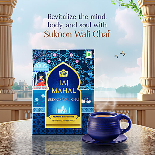 Taj Mahal Sukoon Wali Chai - Tea With Ashwagandha & Rose Petals, 250 g Carton Relaxing & Refreshing, Relax Tea, Ashwagandha, Rose Petals