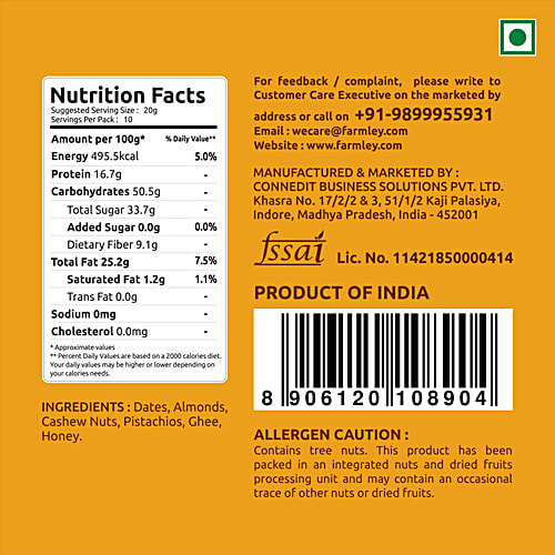 Farmley Classic Delight Date Bites, 200 g Indian Sweets, No Added Sugar