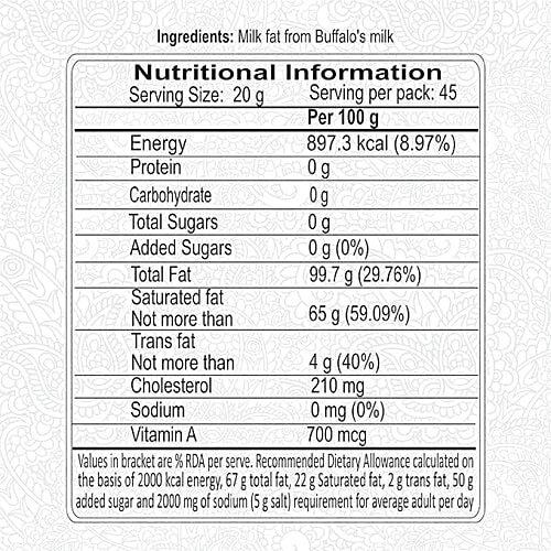 Patanjali Buffalo Milk Desi Ghee, 1 L Carton Rich Aroma Desi Ghee, Granular Texture