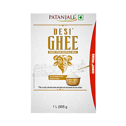 Patanjali Buffalo Milk Desi Ghee, 1 L Carton Rich Aroma Desi Ghee, Granular Texture