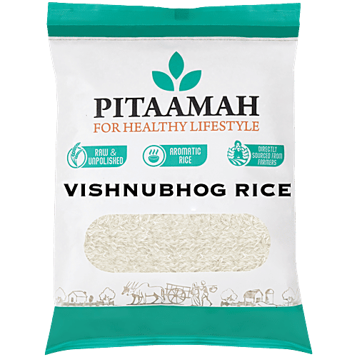 Pitaamah Vishnubhog Rice - Raw/Unpolished & Aromatic, 1 kg Pouch