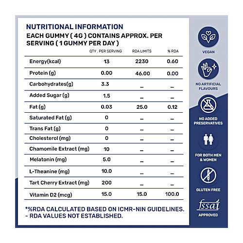 Whats Up Wellness X Sleep Mango Flavour Daily Health Gummies, 30 pcs  Gluten Free, Deep Sleep, Muscle Relaxation