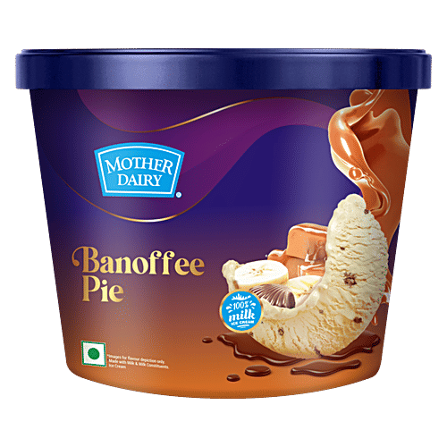 Mother Dairy Banoffee Ice Cream With Caramel Cookies, 500 ml Tub