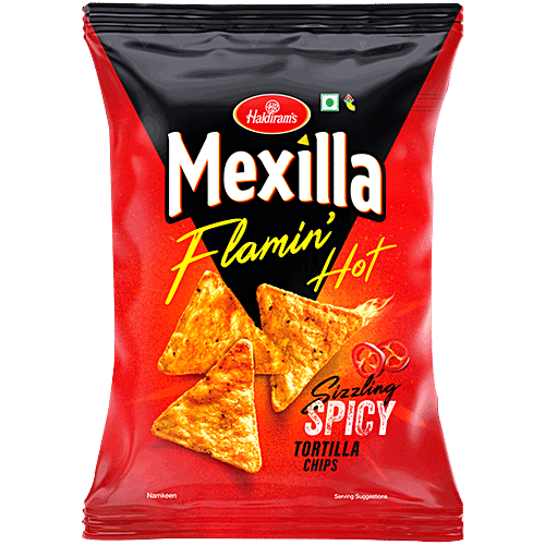 Haldiram's Mexilla Flamin' Hot Sizzling Spicy Tortilla Chips, 89 g  