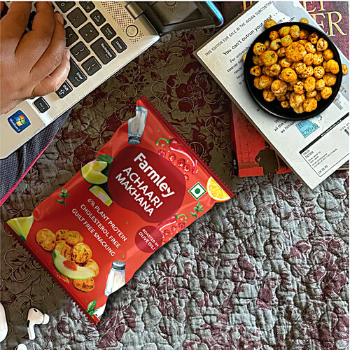 Farmley Achaari Roasted Makhana In Olive Oil, 51 g Pouch Fit For Fasting