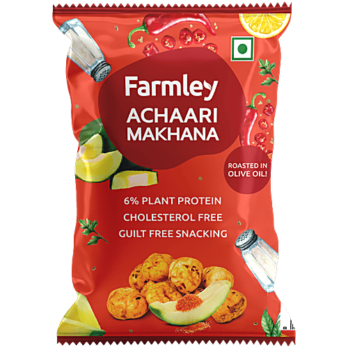 Farmley Achaari Roasted Makhana In Olive Oil, 51 g Pouch Fit For Fasting