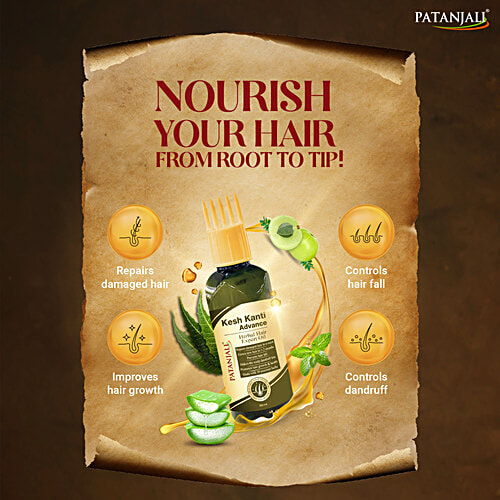 Patanjali Kesh Kanti Advance Expert Hair Oil - Bhringraj, 100 ml Bottle Hairfall Control Hair Oil