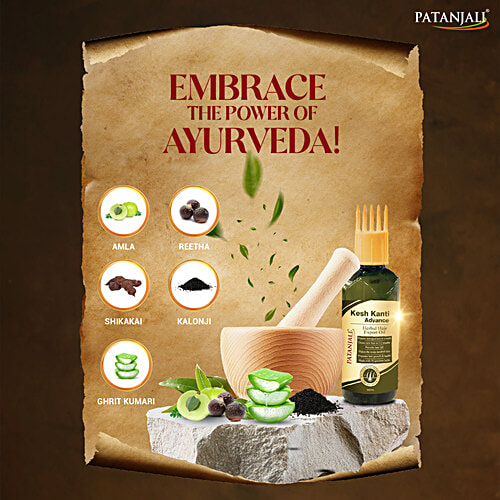 Patanjali Kesh Kanti Advance Expert Hair Oil - Bhringraj, 100 ml Bottle Hairfall Control Hair Oil