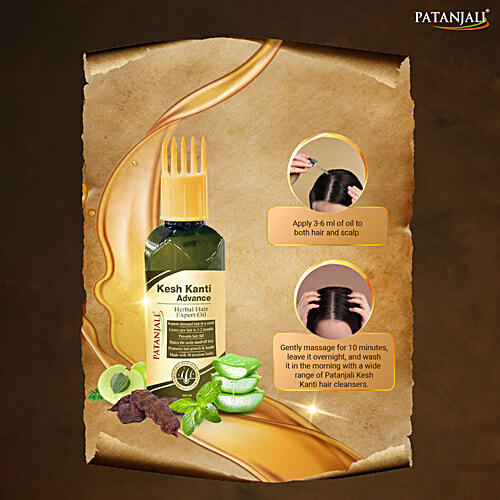 Patanjali Kesh Kanti Advance Expert Hair Oil - Bhringraj, 100 ml Bottle Hairfall Control Hair Oil