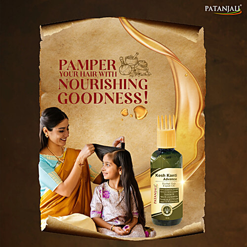 Patanjali Kesh Kanti Advance Expert Hair Oil - Bhringraj, 100 ml Bottle Hairfall Control Hair Oil