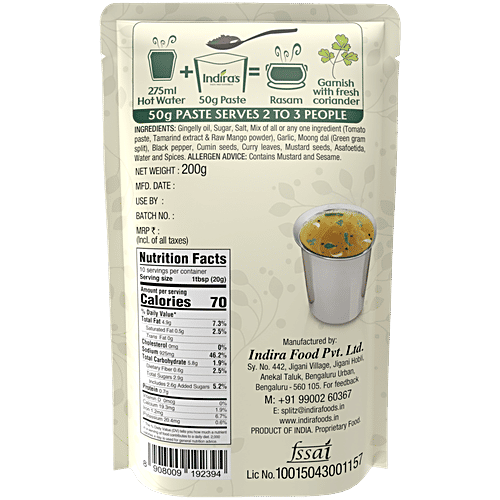 Indira's Jeera Pepper Rasam Paste, 200 g  