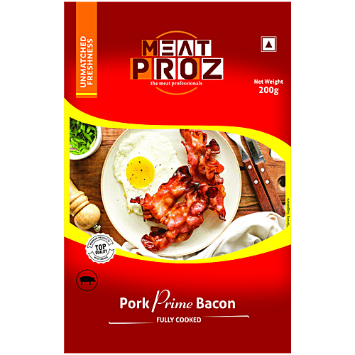 Meat Proz Pork Prime Bacon - Fully Cooked, 200 g Pouch