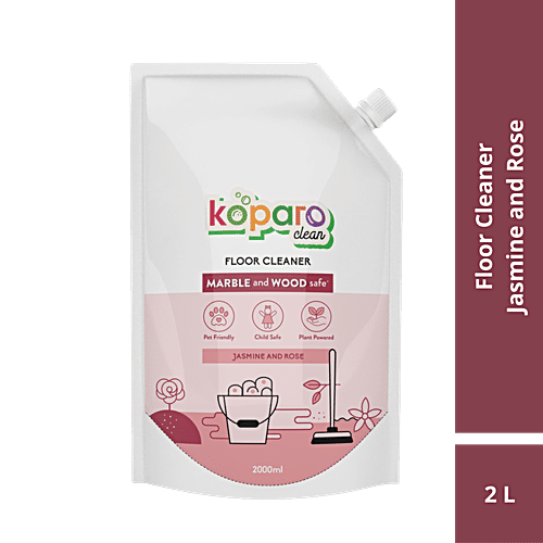 Koparo Clean Floor Cleaner Liquid - Jasmine Fragrance, Tile & Marble Cleaner, 2 L Pouch With Natural Surfactants & Bio Enzymes